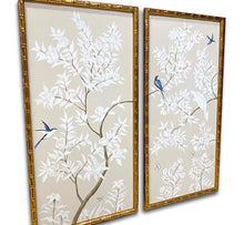 Load image into Gallery viewer, Set of 2 Neutral Beige Chinoiserie Panels
