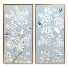 Load image into Gallery viewer, Set of 2 Blue &amp; White Chinoiserie Panels
