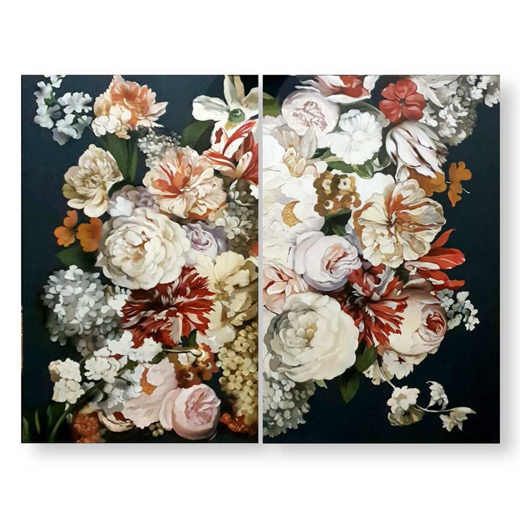 Set of 2 Dutch Blossoms Paintings