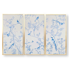 Load image into Gallery viewer, Set of 3 Porcelain Chinoiserie Panels
