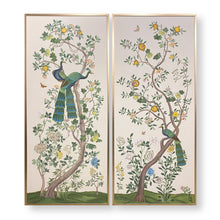 Load image into Gallery viewer, Set of 2 Peacock Chinoiserie Panels
