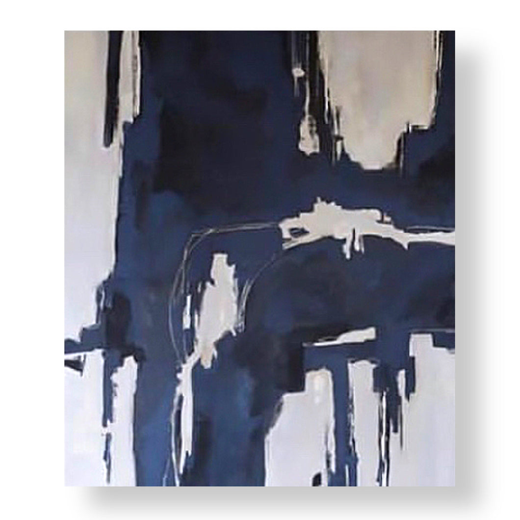 DARK BLUE abstract painting