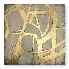 Load image into Gallery viewer, GOLDEN LINES square abstract painting
