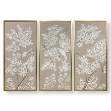 Load image into Gallery viewer, Set of 3 Beige Chinoiserie Panels
