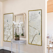 Load image into Gallery viewer, Set of 2 Silver Chinoiserie Panels
