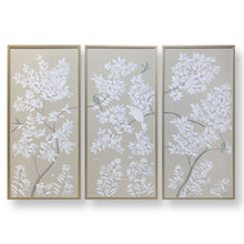 Load image into Gallery viewer, Set of 3 Light Beige Chinoiserie Panels
