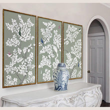 Load image into Gallery viewer, Set of 3 Celadon Color Chinoiserie Panels
