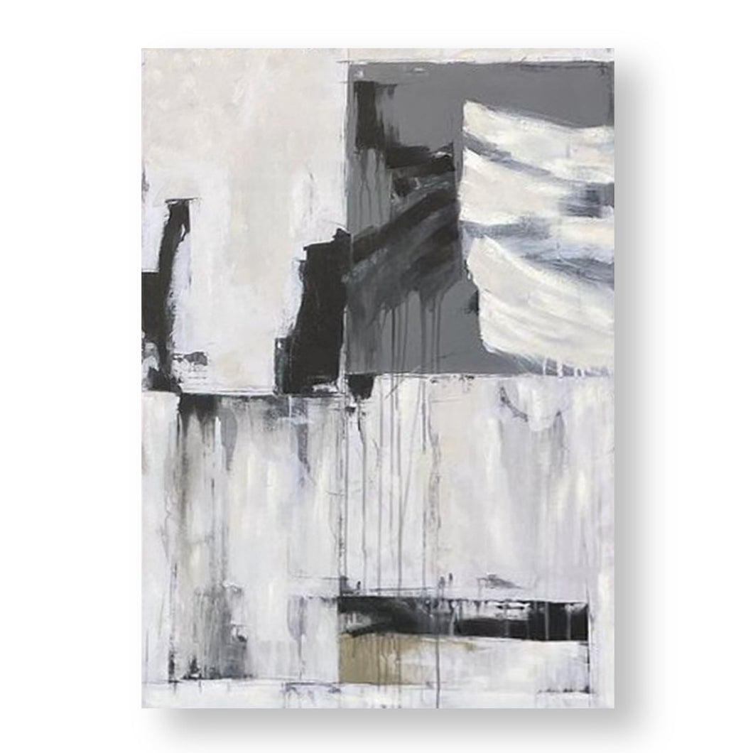 Gray and White Abstract Painting