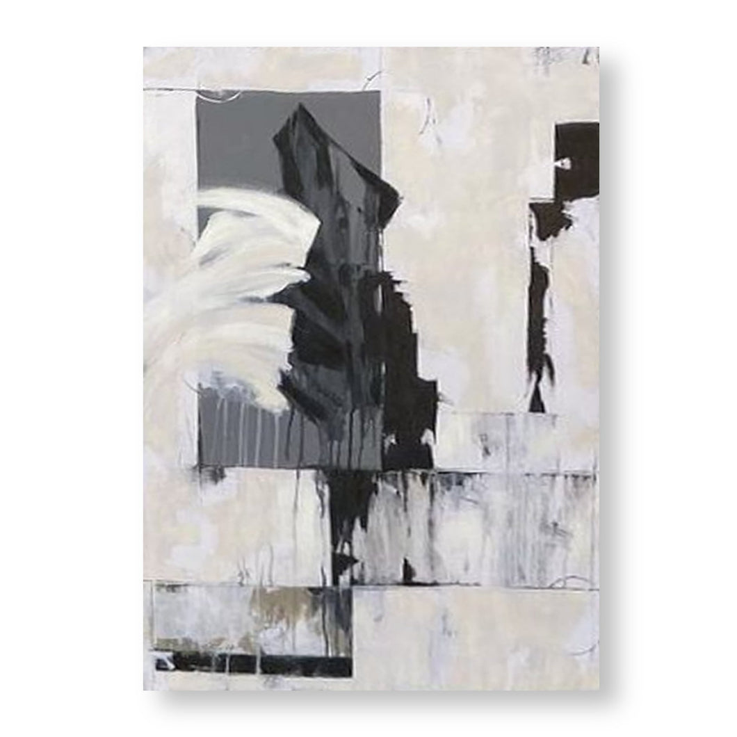 Gray and White Abstract Painting 2