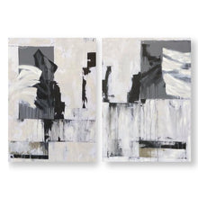 Load image into Gallery viewer, Diptych Gray and White Abstract Painting
