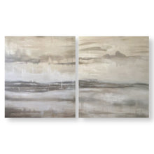 Load image into Gallery viewer, Set of 2 Gray Gold Abstract Painting
