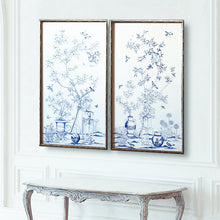 Load image into Gallery viewer, Set of 2 Porcelain Chinoiserie Panels
