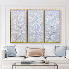 Load image into Gallery viewer, Set of 3 Blue &amp; Pink Chinoiserie Panels
