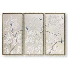 Load image into Gallery viewer, Set of 3 Silver Chinoiserie Bamboo Panels
