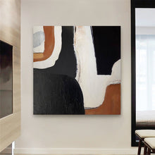 Load image into Gallery viewer, White Brown Black Abstract Painting
